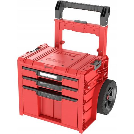 Qbrick System PRO Cart 2.0 Plus Cajón 3 Rojo Ultra HD Custom caja móvil con ruedas 520 x 415 x 660 mm 12 l 2x 4,5 l asa telescópica doble extraíble