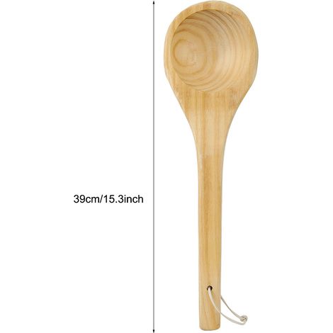 Cuchara de madera para sauna, manual, 39 cm, 1 pieza, diseño ergonómico (1/5)