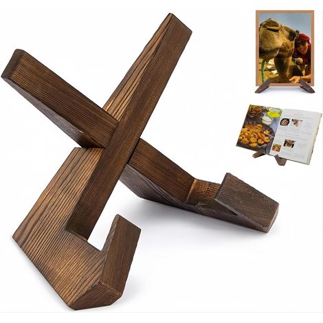 1 Pièce - Chevalet - Support Assiette - En Bois Massif - Réglable Et Stable Pour Livres De Recettes Tablettes Et Cadres Photo - Marron - 20x15cm