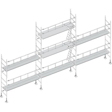 Echafaudages Stéphanois – Échafaudage spécial faitage 7m x 9m – Acier peint – Hauteur de travail 7m – Surface de travail 3m x 0,80m – Conforme NF EN 12810-1/2