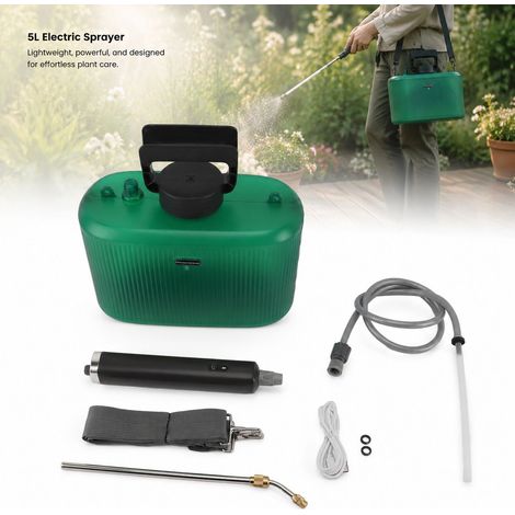 Spruzzatore elettrico da 5 litri - Nebulizzazione uniforme - Tracolla - Batteria al litio integrata - Giardinaggio e agricoltura (1/5)