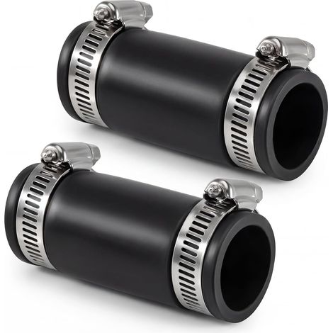 2 manchons en caoutchouc flexibles de 32 mm, accessoires flexibles en élastomère, manchon avec 4 colliers de serrage en acier inoxydable, raccord de tuyau pour ventilateur de tuyau, filtre à (1/5)