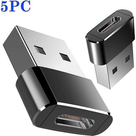 USB-Typ-C-Buchse auf USB-3.0-Stecker-Adapter, USB-C-auf-USB-A-Anschluss, Adapter für Mobiltelefone, Konverter (5er-Pack) (1/5)
