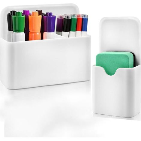 Set di 2 vassoi magnetici per penne, contenitori magnetici, portapenne magnetici per lavagne, frigoriferi, armadietti e altro ancora. (1/5)