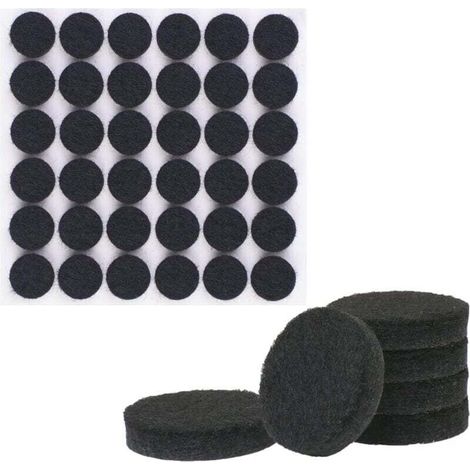 108 patins en feutre, patins de protection en feutre auto-adhésif noir de 15 mm, 5 mm d'épaisseur, patins pour pieds de meubles, adaptés aux pieds de meubles (ronds, 15 mm).