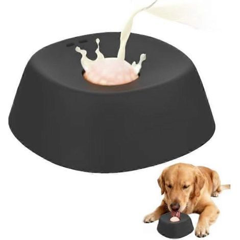 Ball-in Slow Feeder Dog Bowl Anti-Slip Lick Bowl for Liquid Treats, Bone Broth & Yogurt  Interactive Feeding Toy to Slow Down Eating & Entertain  S