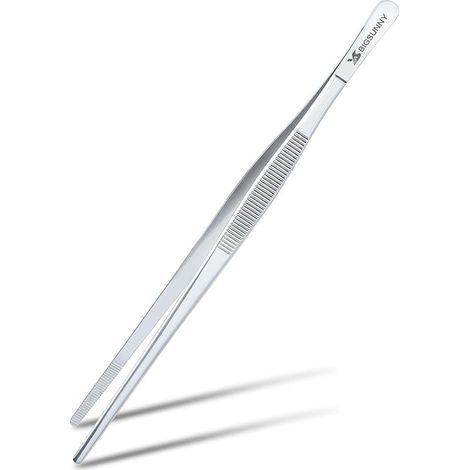 Pince alimentaire à pointe dentelée de précision en acier inoxydable, 21cm (1/5)