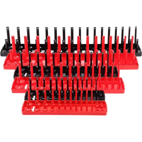 Organisateur de Douilles 6pcs en Plastique pour Rangement, Porte-douille 1/4, 3/8, 1/2 Pouce, pour Bureaux et Boîtes à Outils (1/5)