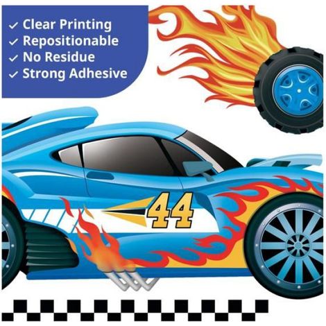 Sticker Mural Voiture De Course - Décoration Chambre Enfant - Imperméable Écologique - Facile À Appliquer Et Réutiliser - Lot De 1 (1/5)