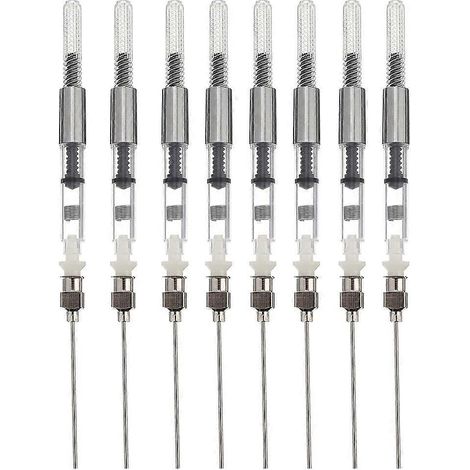 Lot de 8 dispositifs pratiques pour recharger l'encre des stylos-plumes, fournitures scolaires pour étudiants.-12X0.7X0.7CM-Silver