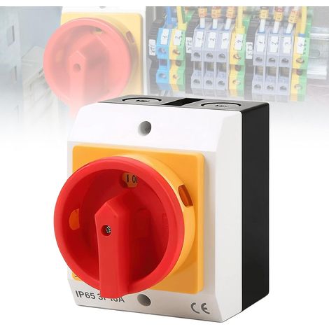 Interrupteur principal - 16 A - 3 broches - IP65 - Interrupteur de réparation avec boîtier - Séparation de l'alimentation pour connecter des interrupteurs et déconnecter de petits circuits (1/5)
