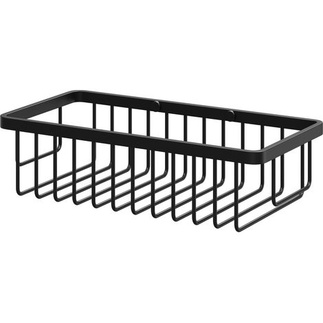 Milos Mini Colore Matt Black Rectangular Wall Mounted Wire Basket