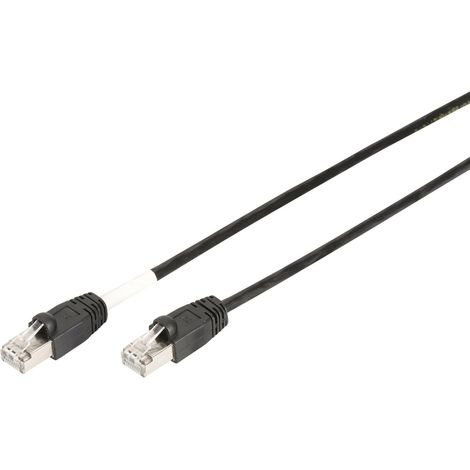 Digitus DK-1644-020/BL-OD RJ45 Patchkabel CAT 6 S/FTP 2.00 m Schwarz UV-Beständig, verdrillte Paare