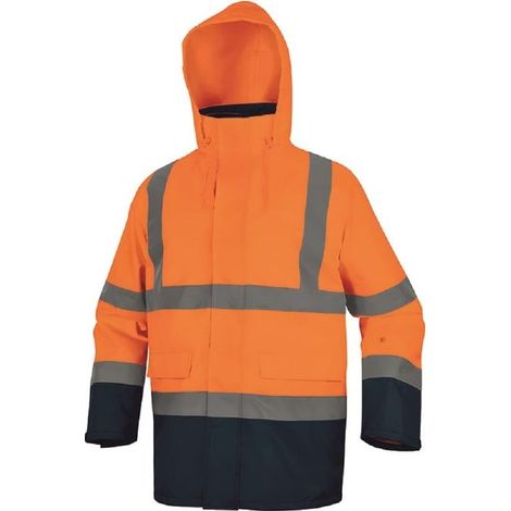 Delta Plus 5426313 SPEED Parka impermeabile 5 in 1 alta visibilita' Classe 3 EN ISO 20471 gilet e maniche staccabili colore Arancio Fluo