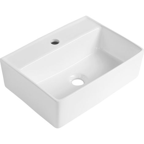 Lavabo en céramique ZIPSER 43x32cm, blanc (1/4)