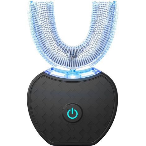 Brosse à dents ultrasonique, brosse à dents électrique automatique à 360°, brosse à dents électrique ultrasonique pour les paresseux, brosse de blanchiment des dents en forme de U pour adultes, lumièr (1/5)