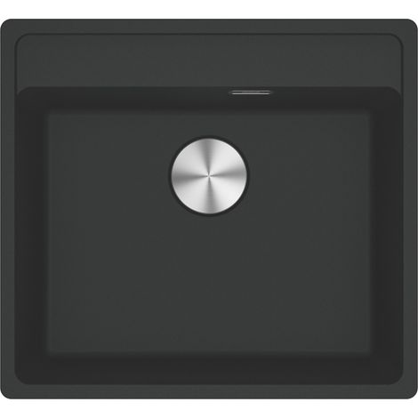 Franke – Évier sous plan 1 bac 55x50cm – Fragranit+ noir mat – Bonde et siphon gain de place – Pré-percé pour robinetterie (1/6)