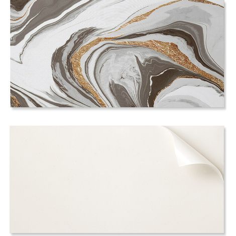 Panel de vinilo impreso listo para instalar, 100x50 cm, ondas abstractas
