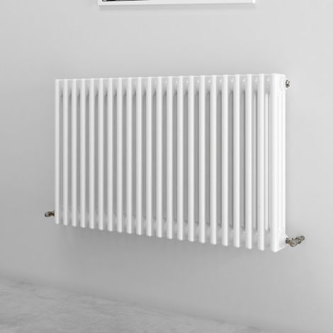 Acezanble 600x1010mm 3 Column White Horizontal Traditional Cast Iron Style Radiator (1/4)