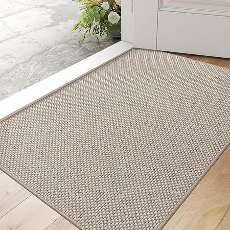 Entrance Mat 60 x 90 cm Non-Slip and Durable Absorbent Washable Dirt Trapper for Door Hallway Beige (1/5)