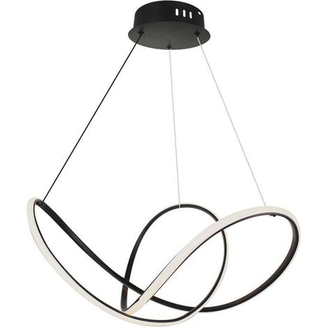 V-TAC VT-7919 Lampadario LED Dimmerabile design moderno 49W a sospensione in Metallo Colore nero 70cm 3000K - 15340 (1/5)