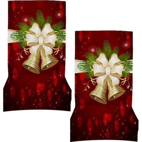 Lot de 2 housses de chaise de Noël en forme de cloche de chaise de Noël pour décoration de chaise de salon ou de cuisine (1/5)