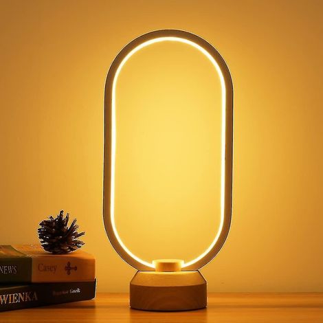 Lampe de bureau LED en bois, veilleuse de chevet, éclairage LED à intensité variable, décoration intérieure créative et unique (1/5)