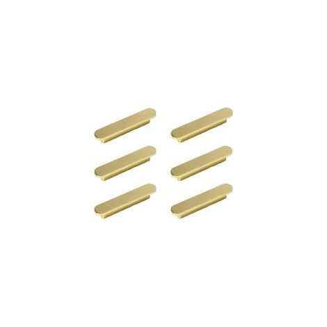Lot de 6 poignées de meuble laiton brossé – Entraxe 96mm – Design moderne pour placards et tiroirs – 126x18x16mm - 96mm-poign (1/5)