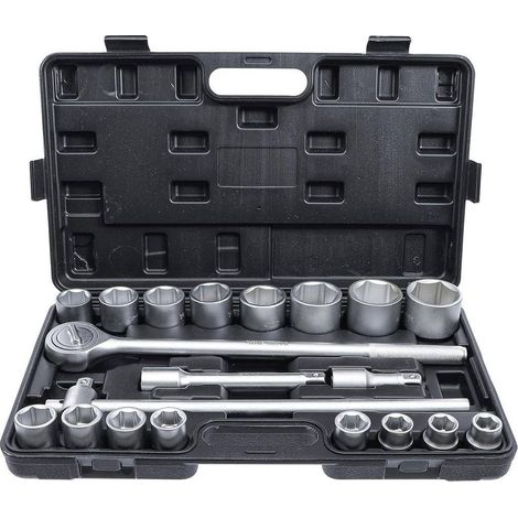 Coffret de Douilles 20 pcs 19-50 mm - Acier Résistant - Outils Polyvalents pour Mécanique et Bricolage - D-Work (1/5)