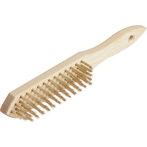 Brosse à main en laiton et bois Vorstahl pour le nettoyage, 3 rangées (1/4)