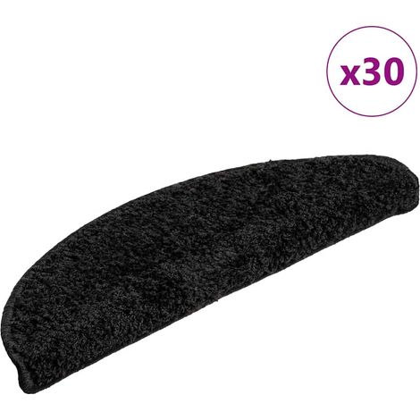 Stufenmatten 30 Stk. 56x17x3 cm Schwarz Halbrund