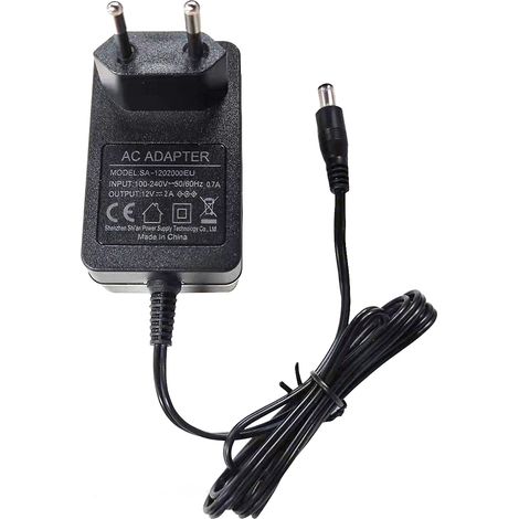 Adaptateur secteur 12V 2A, alimentation AC/DC régulée pour appareils électroniques domestiques : routeurs, haut-parleurs, caméras de vidéosurveillance, chargeurs USB.