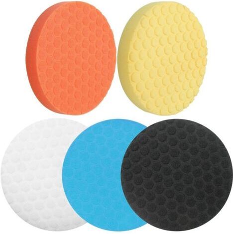 Pair Lntyq Kit de tampons de polissage de 180 mm : 5 tampons, kit de polissage de voiture de 15,2 cm pour polissage, cirage et vernis d'étanchéité (1/5)
