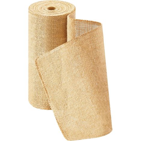 Rouleau de tissu en toile de jute naturelle pour décoration de table, fête, artisanat, 30 cm x 4.57 m, marron (1/5)