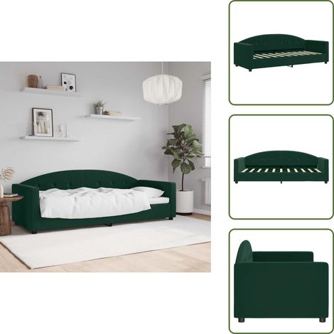 Sofá cama con espuma - vidaXL Sofá cama sin colchón terciopelo verde oscuro 80x200 cm - Sofá cama verde oscuro