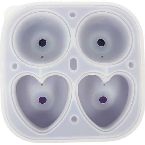 Moule à Glaçons Sphériques en Silicone Réutilisable de Cœur et Rose, (1/5)