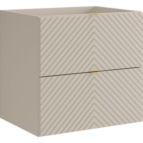 Mobile bagno sospeso sotto lavabo a spina di pesce Beige 60 cm - DORIONI