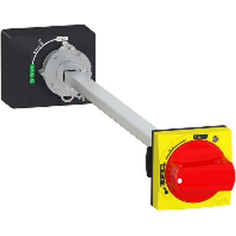 GEVOLUX IP54 roter Drehregler mit Verlängerung und ergonomischem Design.