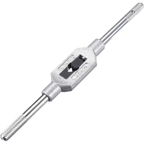 royaluxe-Tourne à Gauche Porte Taraud Réglable Robinet Clé Poignée pour Métrique M1-M12 W1/16-1/2 Robinet Fraise Clé à Tarauder Outil Outil Acier Poignée avec Chrome Plated