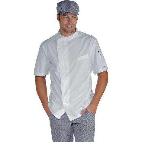 Giubbotto da cucina Isacco Pretoria Extra Leggero Ultra Leggero Bianco Bianco S