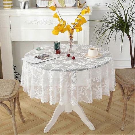 BelleRise - nappe ronde vintage blanche en dentelle (1/5)