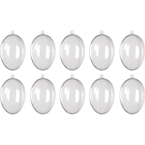 10 Boules Ornementales Ovales Transparentes Creuses en Plastique Forme Œuf pour Fleurs Séchées Décoration Pâques (1/5)