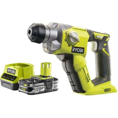 Confezione RYOBI OnePlus R18SDS-0 trapano a percussione 18V - 1 batteria 2,5Ah - 1 caricatore rapido RC18120-125