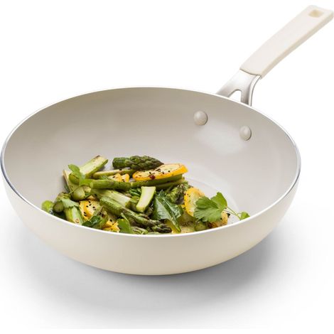 KitchenAid - Coloured Aluminum Wok - Almond Cream - 28 cm