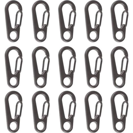 15pcs Crochet Mousqueton pour Escalade Excursion, Mousquetons Aluminium Solide Multifonction D-Anneau avec Bouchon EDC Crochet pour Camping Voyager Randonnée Porte-clés en Plein Air (1/5)
