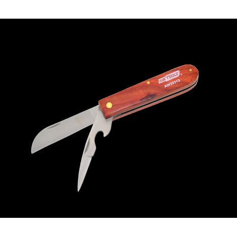 Couteau utilitaire awtools aw29313 pliable manche bois (1/3)