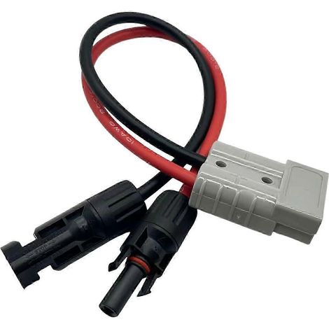 Câble de connexion étanche haute capacité pour panneau solaire MC4 (1 à 1, 30 cm) (1/5)