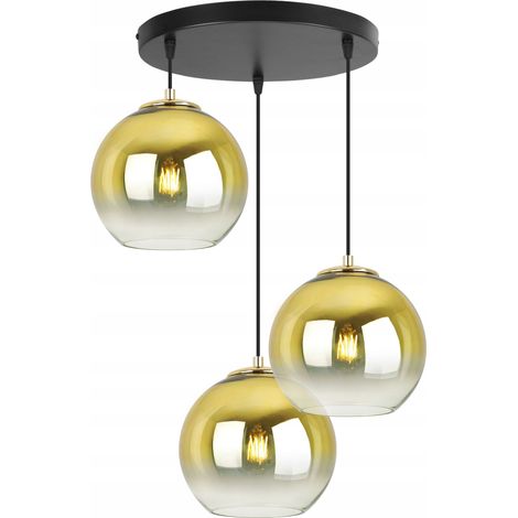 LAMPADA A SOSPENSIONE LAMPADARIO DA SOFFITTO PARALUME DORATO 20 CM (1/5)