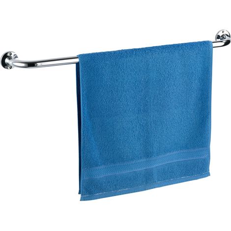 WENKO Badetuchstange Basic 80 cm, Silber glänzend, Edelstahl rostfrei glänzend (1/5)