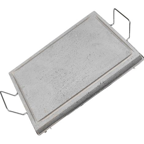 Pietra Ollare 30x50 cm con Stand in Metallo Piastra Vulcanica Bistecchiera & Grill da Tavolo Barbecue Griglia per Servire Carni Verdure pesce cottura Dietetica con Canale Raccogli Grassi Made in Italy
